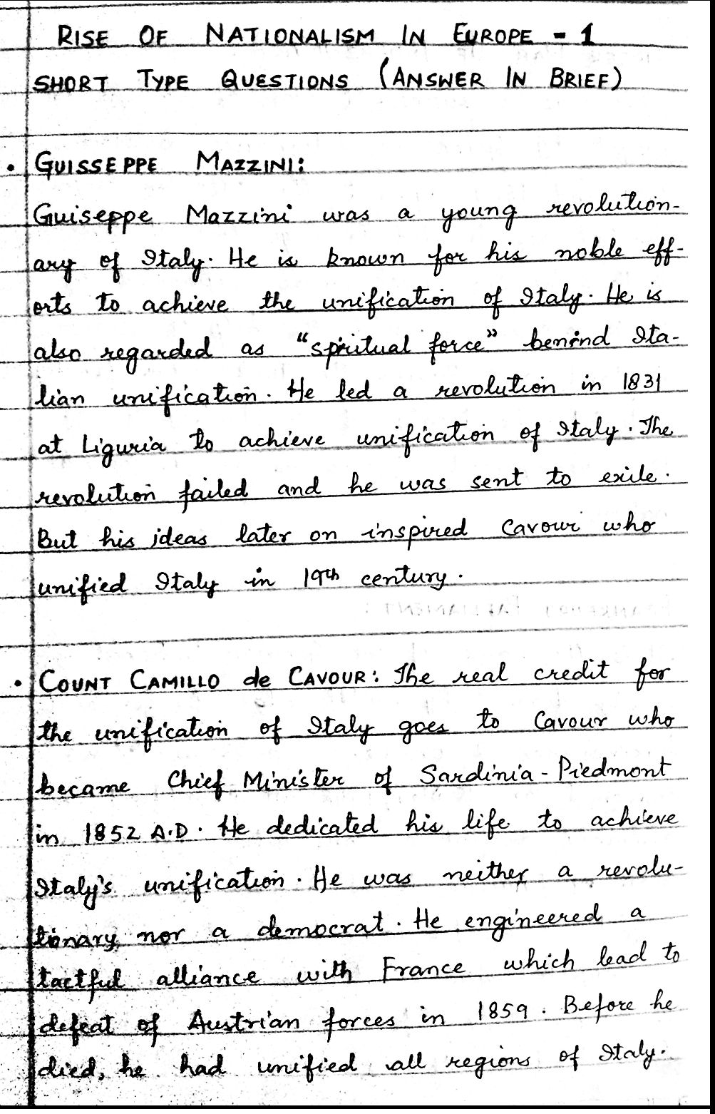 class 10 history handwritten notes PDF download Jkbose class 10 history short notes Ncert CBSE Class 10 History textbook solutions