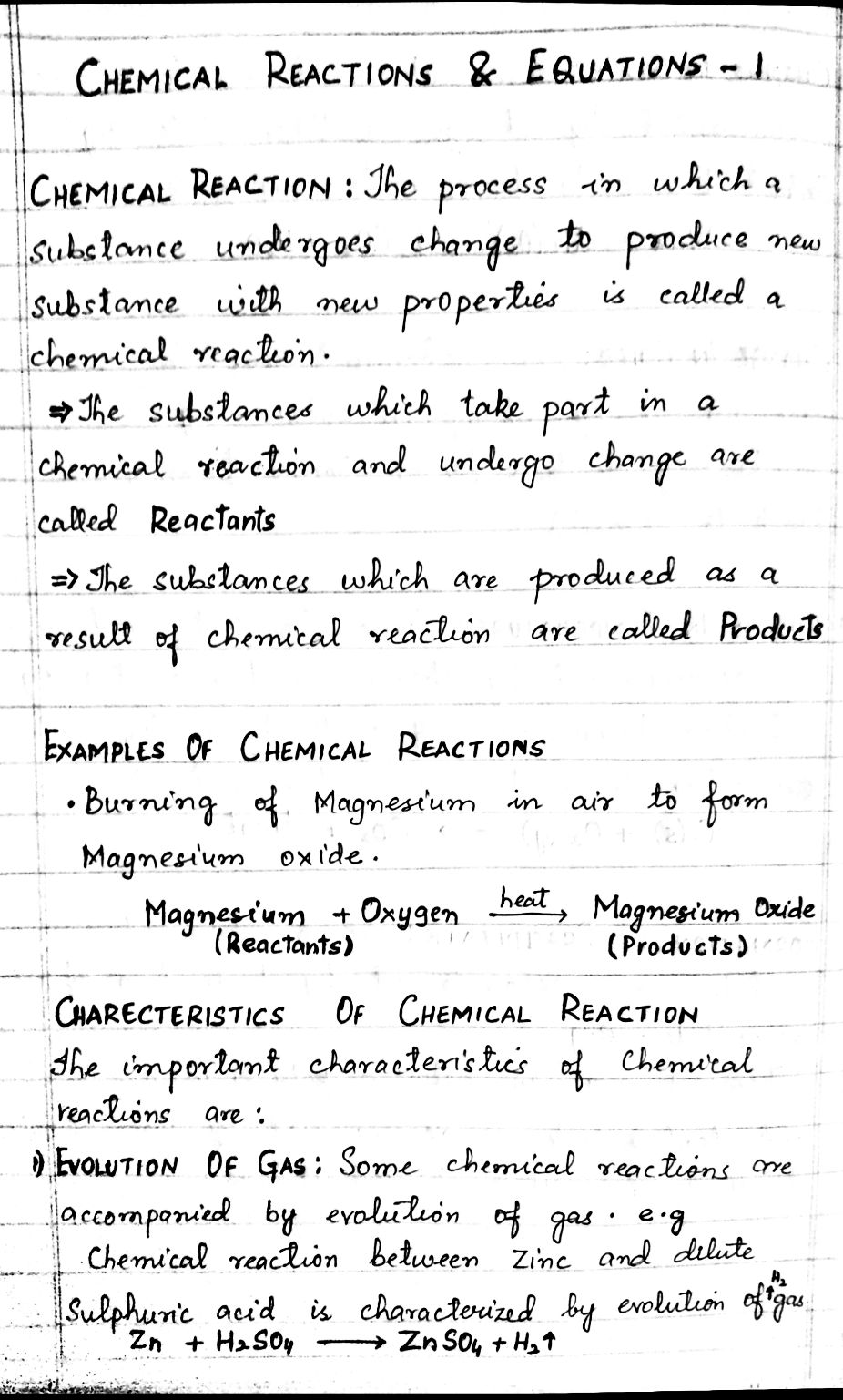 Chemical reactions and equations Chemistry Notes Class 10 Chemistry Chapter 1 Notes PDF download Ncert Cbse Jkbose