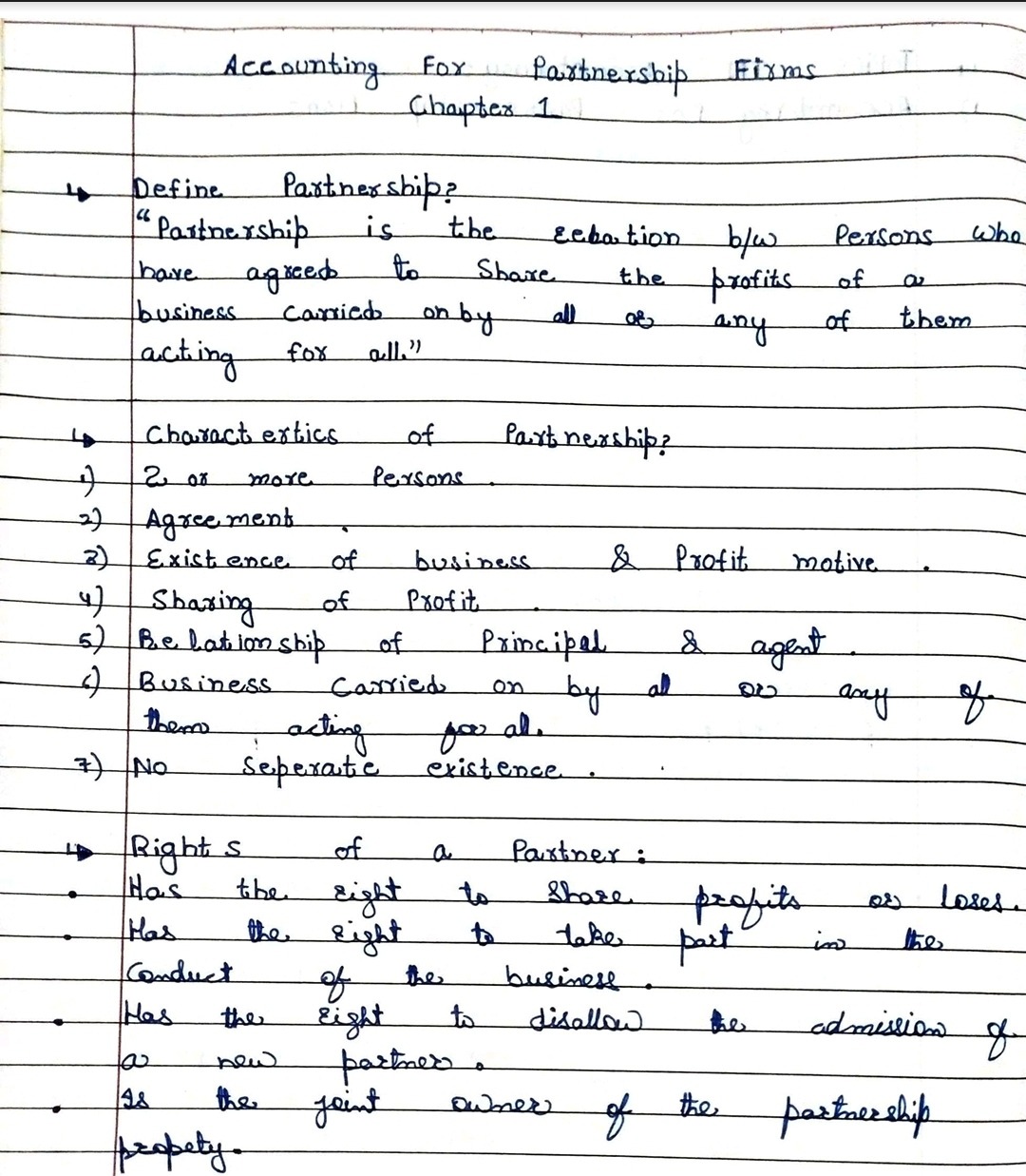 Class 12 Commerce Accountancy Numerical Notes Solutions Admission of a Partner with examples Accounting for Partnership Firms CBSE JKBOSE dissolution of partnership firm Accountancy Solved Numericals Handwritten Notes goodwill calculation 2025 2026 Pdf download