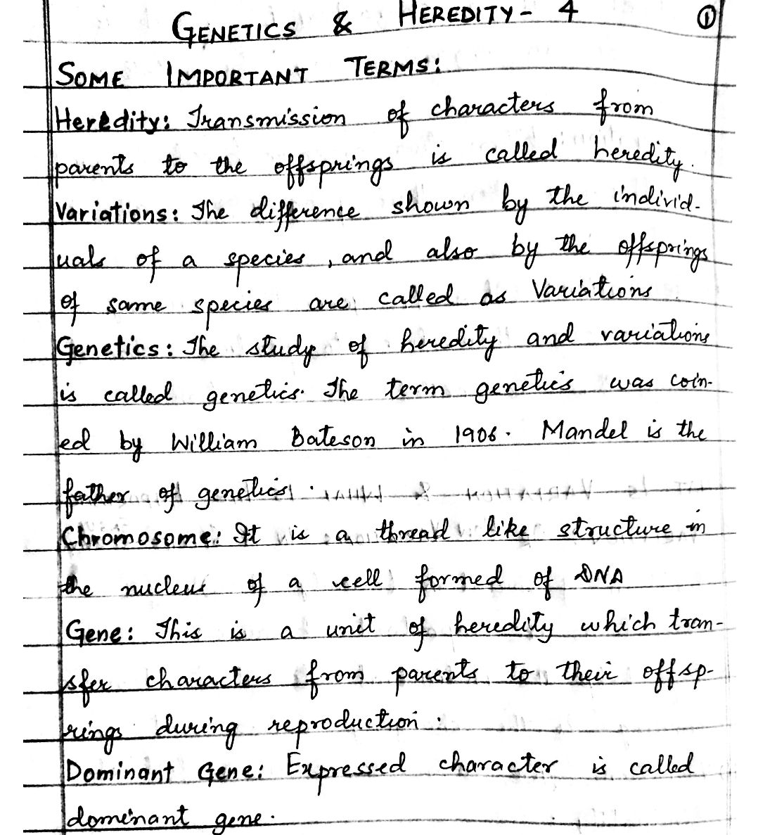 Heredity and evolution class 10 science handwritten notes Jkbose Cbse Ncert solutions Pdf download Question answers class 10 science chapter 9 notes