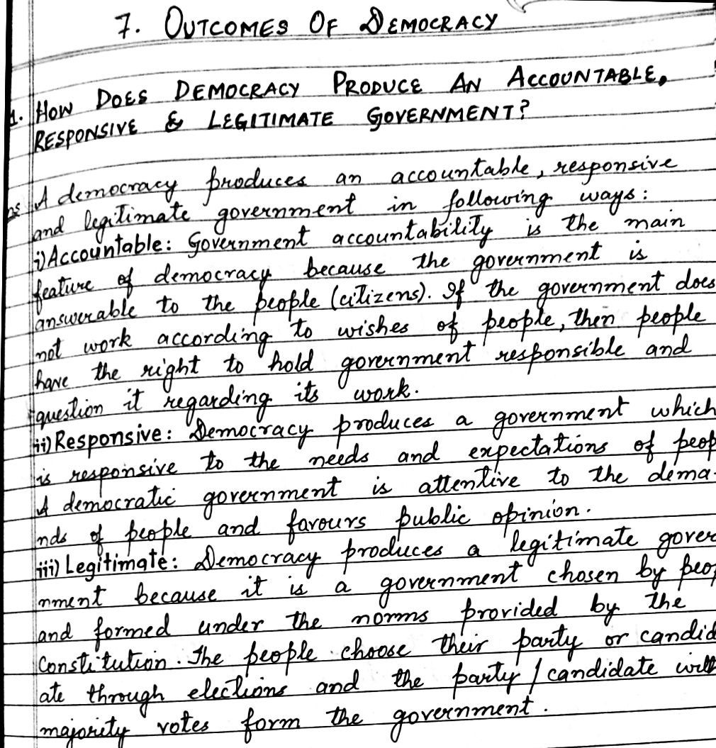 Class 10th Notes for JKBOSE Political Science Political Science Question Answers Pdf download