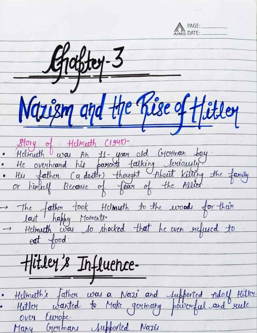 CBSE Notes Solutions for Class 9 History Chapter 3 Nazism And The Rise of Hitler Jkbose pdf download class 9 history chapter 3 question answers