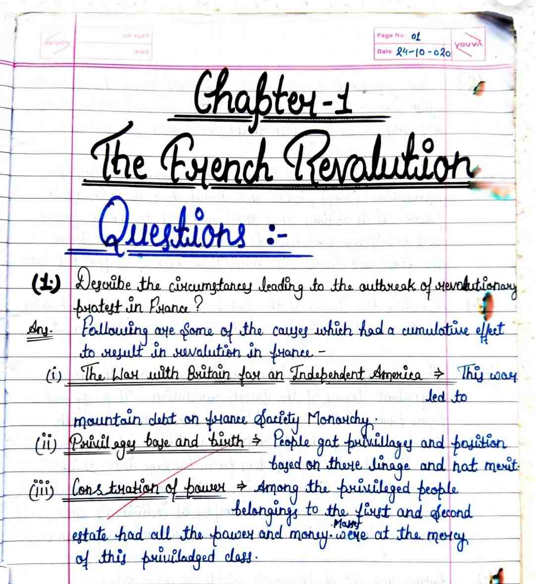 French Revolution Chapter 1 Class 9 SST History Handwritten Question Answers
Pdf download
Jkbose
Cbse
french revolution class 9 notes