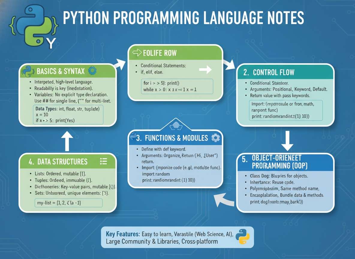 Python Programming Handwritten Notes PDF pplfor BCA basic python notes for beginners Class 12th O Level Best python Notes Download