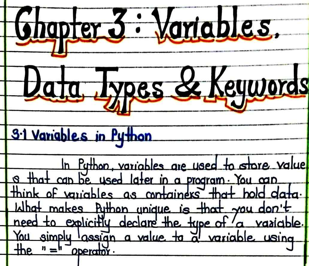 Python Programming Handwritten Notes PDF pplfor BCA basic python notes for beginners Class 12th O Level Best python Notes Download