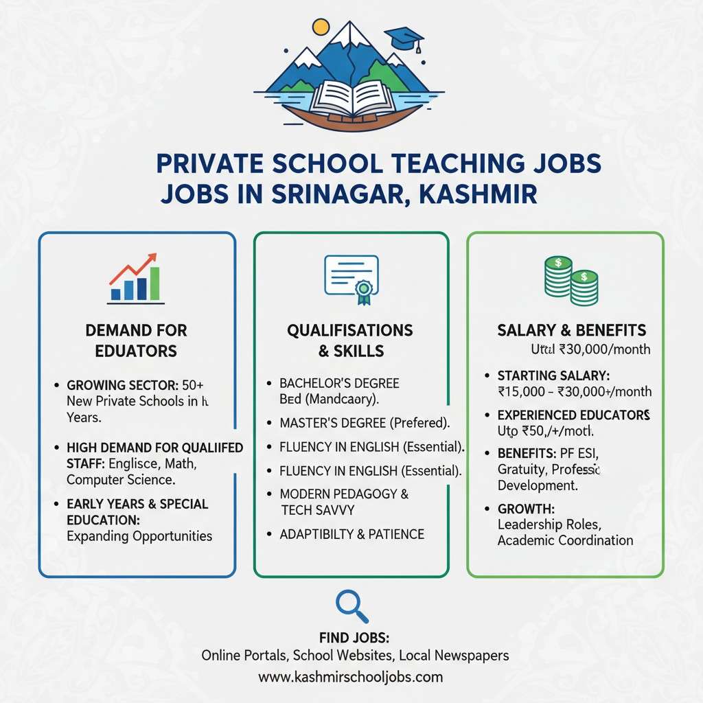 Private School Teaching Jobs Vacancy in Srinagar
2026
School Jobs in Srinagar for Females
private school jobs in srinagar for freshers
Kashmir
2027