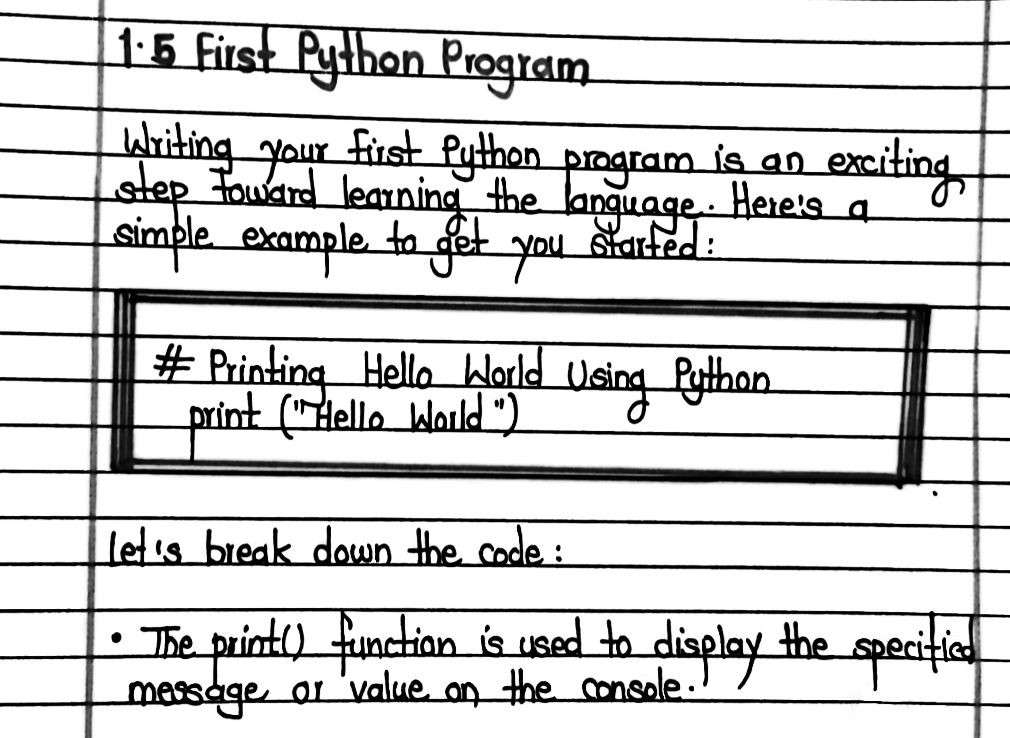 Python Programming Handwritten Notes PDF pplfor BCA basic python notes for beginners Class 12th O Level Best python Notes Download