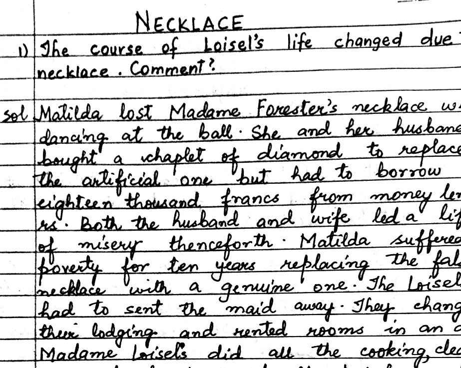 Class 10 English Question Answers Notes Summary for The Necklace
Pdf download
Jkbose
Ncert Solutions
Tulip series