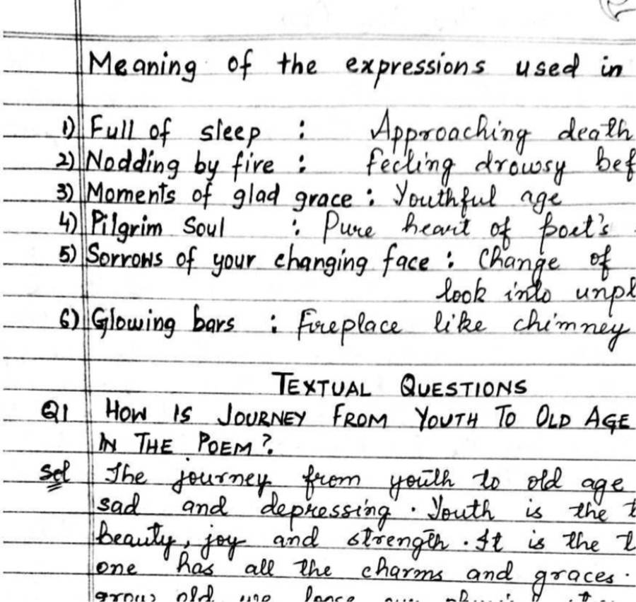 When You Are Old Question Answers Summary for JKBOSE Class 10 English Poetic devices Short Question Answers Tulip series PDF download