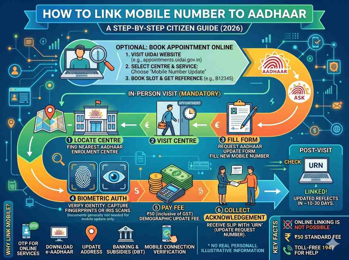 Aadhar Card Me Mobile Number Link Kaise Kare Link Aadhaar with Mobile Number Aadhaar Mobile Number Update Online Aadhaar Seva Kendra Mobile Update Aadhar Card Me Number Kaise Jode Aadhaar Number Register Mobile Number Check Aadhaar Update Status E-Aadhaar Mobile Verification 2026